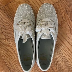 Keds x Kate Spade Champion Cream Glitter tennis shoe